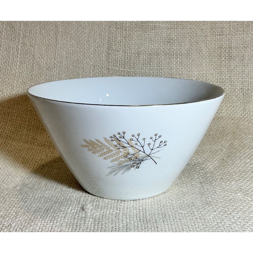 PORSGRUND Norway mid century modern fern berry blk gold small serving bowl